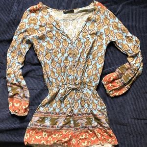 Patterned Tiki Girl Romper